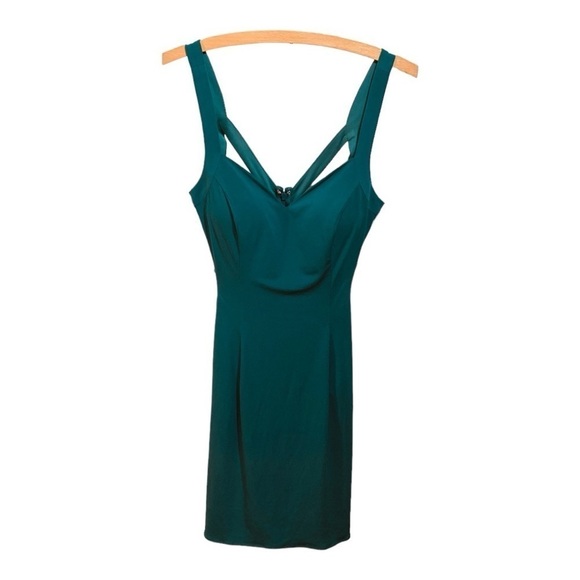 NWOT Alyce Paris Deep Green Open Cut-Out Back Cage Bodycon Dress - Size 10 - Picture 4 of 8